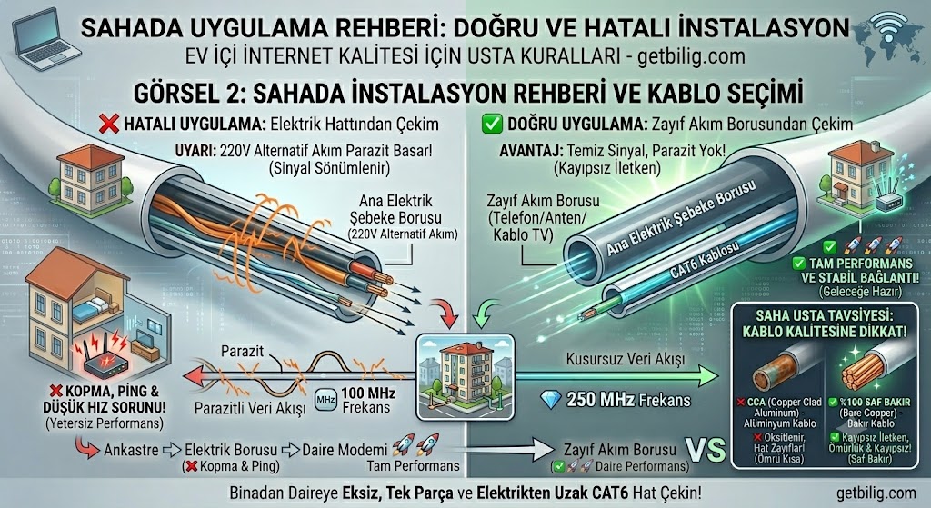 Ev İçi İnternet Kablosu Seçimi: CAT5e mi, CAT6 mı? 2 adim adim internet kablosu secim rehberi cat5e vs cat6 teknik farklari ve usta ipuclari